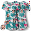 GeckoCustom Custom Face Photo Family V Neck Blouse Shirt TH10