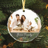 GeckoCustom Custom Family Photo Gift For Parents Christmas Glass Circle Ornament HO82 893048