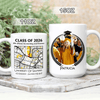 GeckoCustom Custom Map Photo Graduation Gift Personalized Graduation Senior Coffee Mug 890335