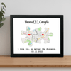GeckoCustom Custom Map Puzzle Piece Canvas Picture Frame Couple Valentine Gift HA75 891792 Picture Frame / 8" x 10"