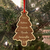 GeckoCustom Custom Name Christmas Tree Family Wood Ornament Personalized Gift HO82 893312 4"x4"