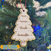 GeckoCustom Custom Name Christmas Tree Family Wood Ornament Personalized Gift HO82 893312 4"x4"