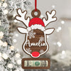 GeckoCustom Custom Name Cute Reindeer Christmas Gifts Wood Money Holder Ornament HO82 893096