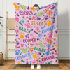 GeckoCustom Custom Name With Paw And Bones Pattern Blanket TA29 889944