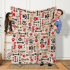 GeckoCustom Custom Name With Paw And Bones Pattern Blanket TA29 889944