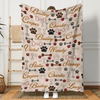GeckoCustom Custom Name With Paw And Bones Pattern Blanket TA29 889944