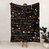GeckoCustom Custom Name With Paw And Bones Pattern Blanket TA29 889944