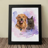 GeckoCustom Custom Pet Photo Watercolor Poster Canvas Picture Frame Personalized Gift For Dog Lovers Cat Lovers CH07 895192 Picture Frame / 8"x12"