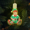 GeckoCustom Custom Photo Adorable Newborn Baby Elf Led Acrylic Ornament HA75 891881 3 inches