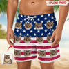GeckoCustom Custom Photo America Flag For Cat Lover Beach Short N304 889247