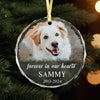 GeckoCustom Custom Photo and Name Dog Memorial Glass Ornament Forever in Our Heart For Dog Lovers HO82 891781 8cm