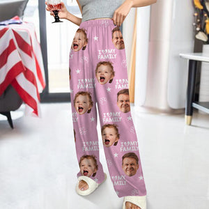 GeckoCustom Custom Photo and Name I Love My Family, Dog, Cat Pants Christmas Gift TA29 HA75 892125