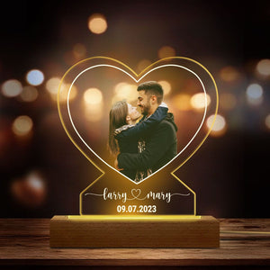 GeckoCustom Custom Photo Anniversary Gift For Boyfriend And Girlfriend Acrylic Plaque LED Night Light DA199 890177 Acrylic / 7.9"x4.5"