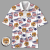 GeckoCustom Custom Photo Best Dog Dad, Mom Ever USA Flag Dog, Cat Polo Shirt HA75 890696