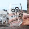 GeckoCustom Custom Photo Best Friends Bestie Sisters Stemless Wine Glass Unique Gift HO82 893416 14.5 oz
