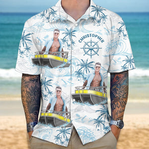 GeckoCustom Custom Photo Boating Pontoon Human Faces Hawaii Shirt N304 889823