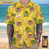 GeckoCustom Custom Photo Cat With Beer Bottle Hawaii Shirt N304 889359