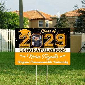 GeckoCustom Custom Photo Congratulations Class Of 2025 Graduation Yard Sign HO82 N304 893460