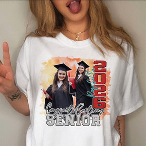 GeckoCustom Custom Photo Congratulations Senior 2025 Graduation Bright Shirt T368 890122