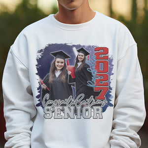 GeckoCustom Custom Photo Congratulations Senior 2025 Graduation Bright Shirt T368 890122