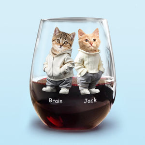 GeckoCustom Custom Photo Cool Dog, Cat Wine Glass Gift For Dog Cat Pet Lover HA75 891860 14.5 oz