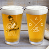 GeckoCustom Custom Photo DAD EST Father's Day Print Beer Glass DM01 890973 16oz