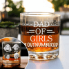 GeckoCustom Custom Photo Dad Of Girls Outnumbered Father's Day Rock Glass DM01 891053 10.5oz