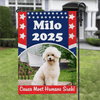 GeckoCustom Custom Photo Dog And Flag of the America Garden Flag TA29 889587