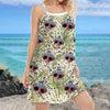 GeckoCustom Custom Photo Dog And Leopard Summer Hawaii Cami Dress N304 889561
