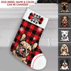 GeckoCustom Custom Photo Dog Bone Christmas Dog Stocking TA29