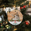 GeckoCustom Custom Photo Dog Cat Christmas Wooden Background Ornament TA29 889849 2.75" tall - 0.125" thick