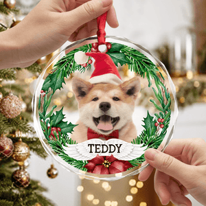 GeckoCustom Custom Photo Dog, Cat Glass Ornament For Christmas HA75 891350