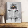 GeckoCustom Custom Photo Dog Cat Read Newspaper In Toilet Poster N304 890210