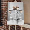 GeckoCustom Custom Photo Dog Cat Read Newspaper In Toilet Poster N304 890210