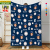 GeckoCustom Custom Photo Dog Cat With Baseball Blanket T286 HN590