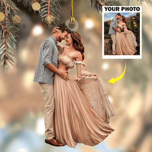 GeckoCustom Custom Photo For Couple Acrylic Ornament Christmas DM01 891411
