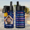 GeckoCustom Custom Photo I Am Enough Back To School Gift For Grandkid Kid Water Bottle With Straw HO82 891296 12 oz