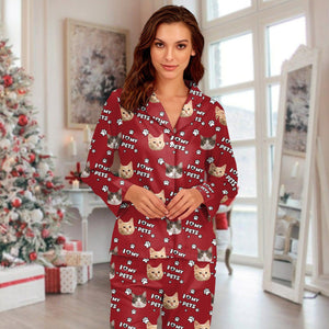 GeckoCustom Custom Photo I Love My Dog, I Love My Cat Pajamas HA75 895092