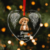 GeckoCustom Custom Photo In Loving Memory Angel Wings Dog Cat Pet Heart Shaped Glass Ornament For Christmas HA75 891566 8 cm