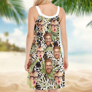 GeckoCustom Custom Photo Leopard Summer Hawaii Cami Dress N304 889547