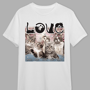 GeckoCustom Custom Photo Love Cats Vintage Bootleg Bright Shirt N304 890140 Premium Tee (Favorite) / P Light Blue / S