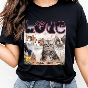 GeckoCustom Custom Photo Love Cats Vintage Bootleg For Cat Lovers Dark Shirt N304 890142