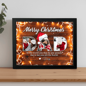 GeckoCustom Custom Photo Merry Christmas For Dad Family Picture Frame TA29 889898 10"x8"