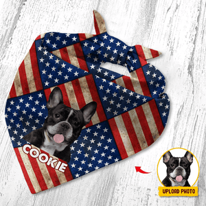 GeckoCustom Custom Photo Patriotic Dog Bandana HA75 890690