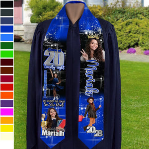 GeckoCustom Custom Photo She Believed She Could Graduation Stoles TA29 HO82 890170