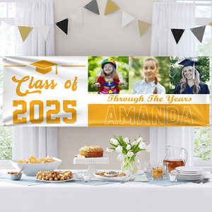 GeckoCustom Custom Photo Through The Years Graduation Banner TH10 892357