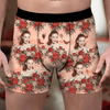 GeckoCustom Custom Photo Vintage Butterfly Roses Couple Boxer Gift For Valentine's Day HO82 893386
