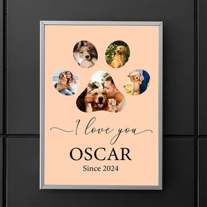 GeckoCustom Custom Photo We Love You Dog Cat Pet Photo Collage Memorial Poster Canvas Picture Frame DM01 891165