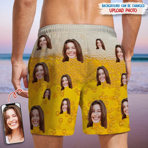 GeckoCustom Custom Photo With Beer Bubble Beach Short N304 889295