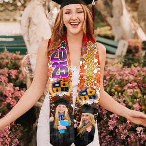 GeckoCustom Custom Photo With Grunge Graduation Stoles N369 890697 6x72 inch